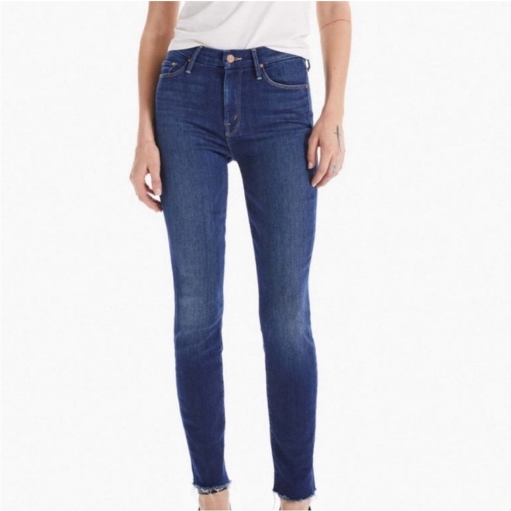 Mother High Waisted Looker Ankle Fray Wash Home Movies 27